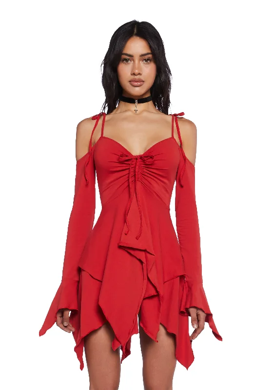 F is For Fairies® Handkerchief Dress - Red Tunics Formal black