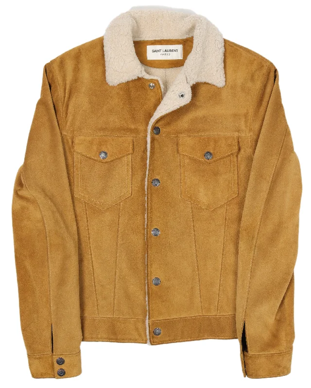 FW14 Suede Shearling Trucker Jacket Knit Jacket Woven Jacket Fleece Jacket