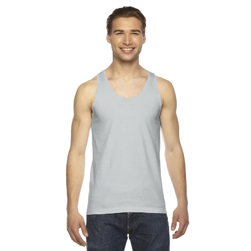 American Apparel Unisex New Silver Fine Jersey Tank white tank top