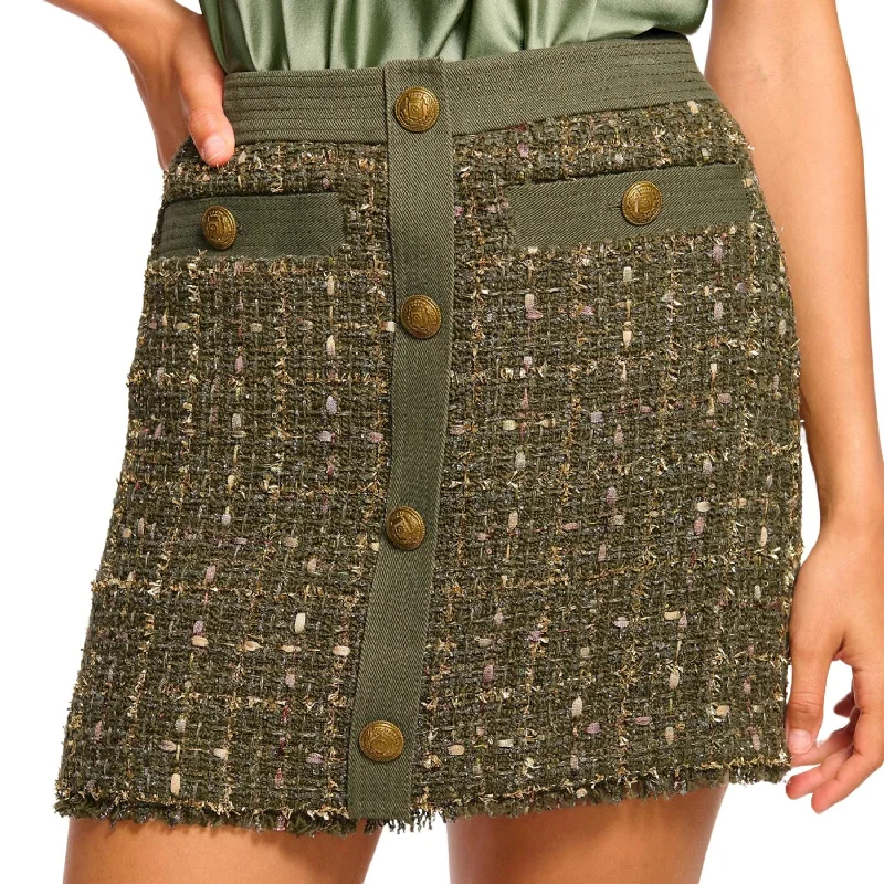Denver Skirt In Dark Sage leather skirt durable