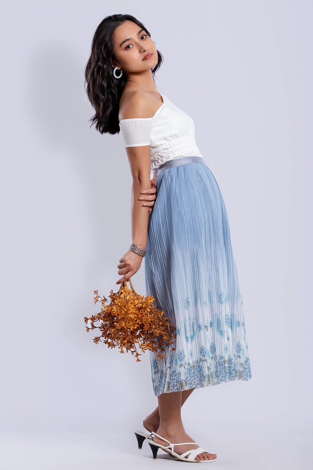 Premium Pleated Shaded Skirt cashmere skirt soft