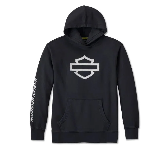 Women's Oversized Street Machine Bar & Shield Hoodie - Black Beauty Hoodie with Rhinestones Sparkly Elegant