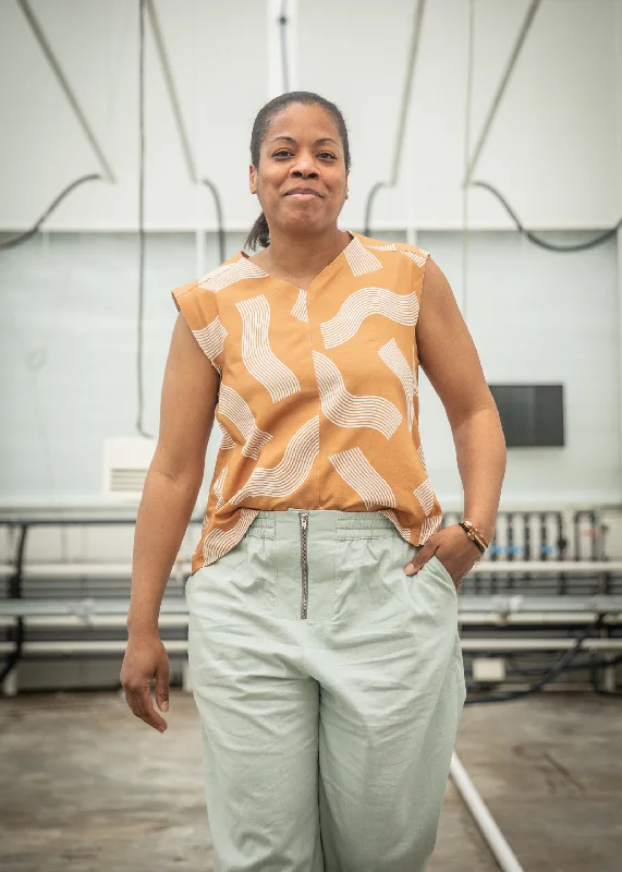 Edge Fold Top & Dress PDF Sewing Pattern Crew Neckline Casual