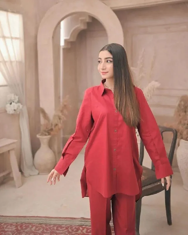 Reddish Maroon Two Piece Dress Tunics Essential wardrobe