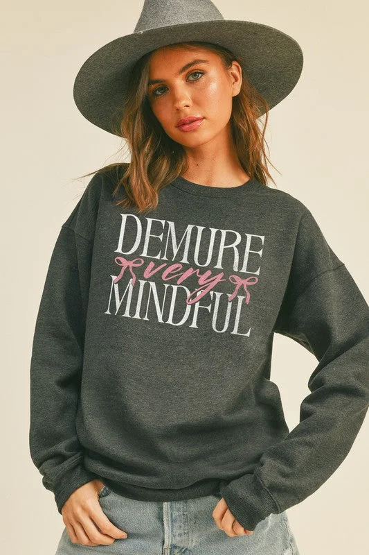 Very Demure, Mindful Graphic Sweater Glossy Satin Silk