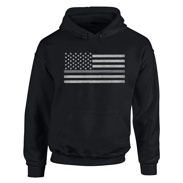 Hoodie Unisex - Classic Thin Silver Line Hoodie with Puffed Sleeves Voluminous Trendy