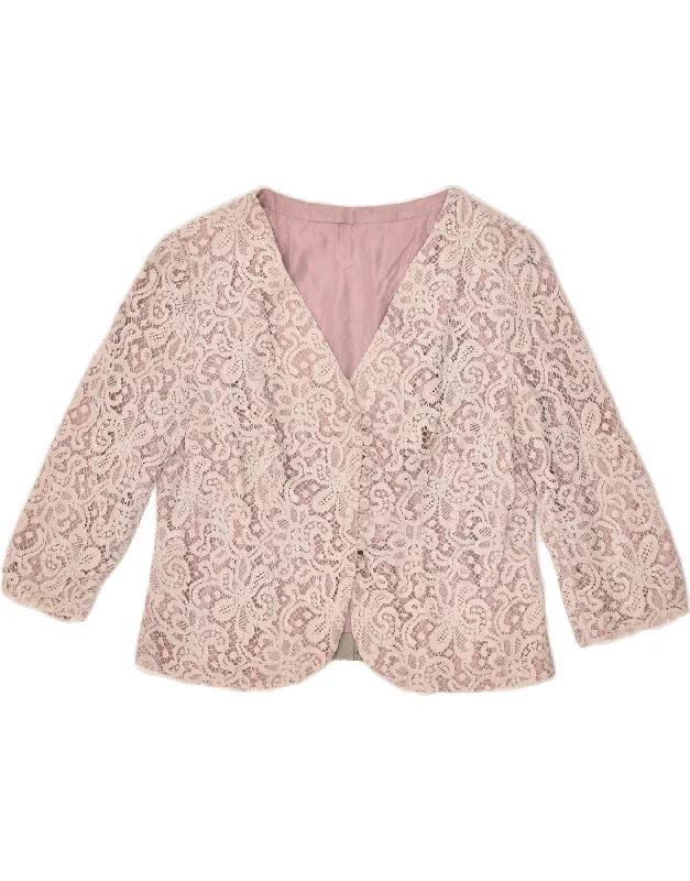 VINTAGE Womens Crop Blazer Jacket UK 10 Small Pink Embroidered Jacket Appliqued Jacket Beaded Jacket VINTAGE Womens Crop Blazer Jacket UK 10 Small Pink Embroidered Jacket Appliqued Jacket Beaded Jacket