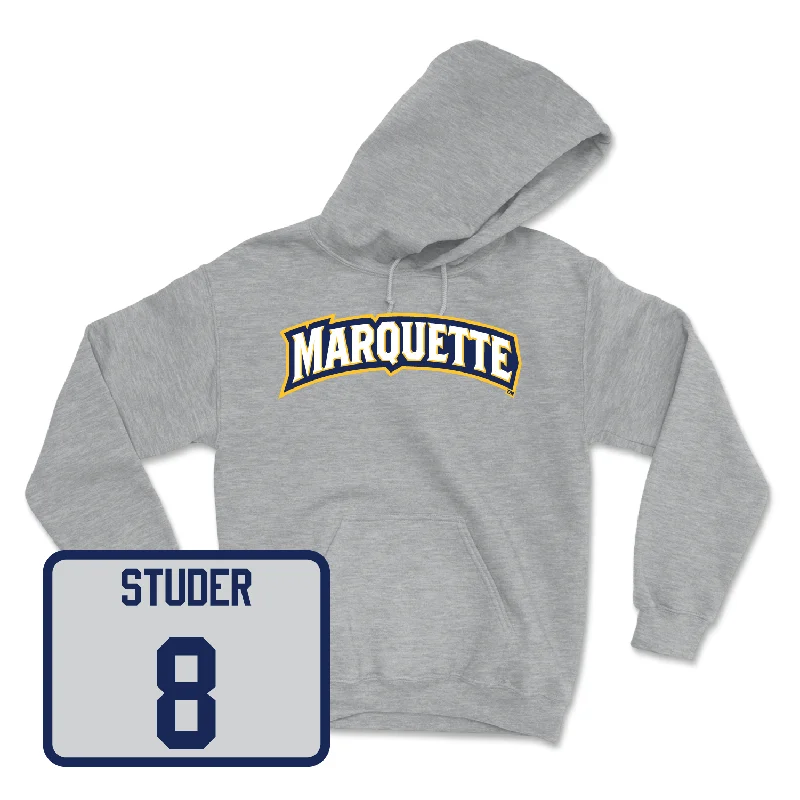 Sport Grey Women's Volleyball Wordmark Hoodie - Ella Holmstrom Hoodie with Longline Fit Extended Stylish