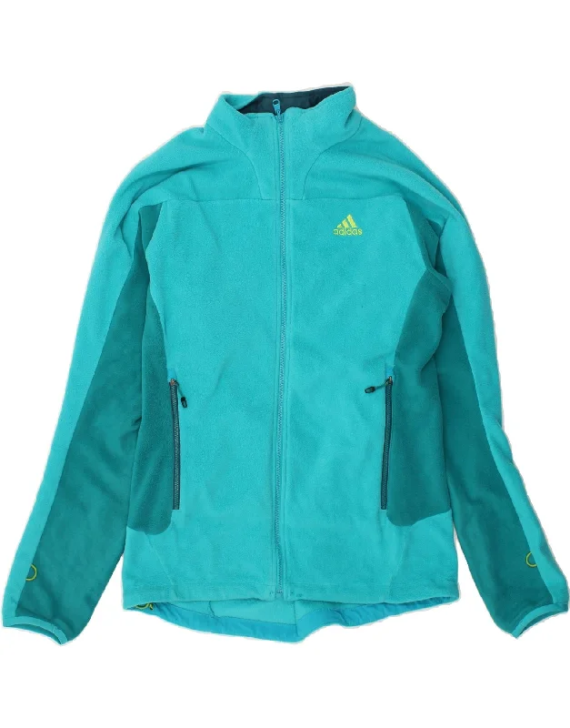 ADIDAS Womens Fleece Jacket EU 42/44 Large Turquoise Polyester Fleece Jacket Down Jacket Feather Jacket ADIDAS Womens Fleece Jacket EU 42/44 Large Turquoise Polyester Fleece Jacket Down Jacket Feather Jacket