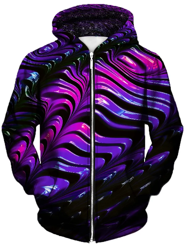 Wavvy Unisex Zip-Up Hoodie Hoodie with Ribbed Cuffs Snug Fit Comfort