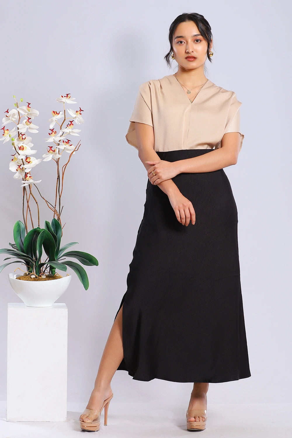 Premium Crepe Silk Mermaid Skirt leather skirt refined