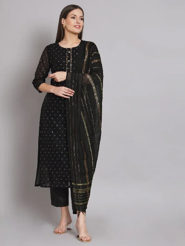 Black Trendy Elementary Designer Readymade Pant Suit With Embroidery Work Slim Fit Casual Pants Black Trendy Elementary Designer Readymade Pant Suit With Embroidery Work Slim Fit Casual Pants