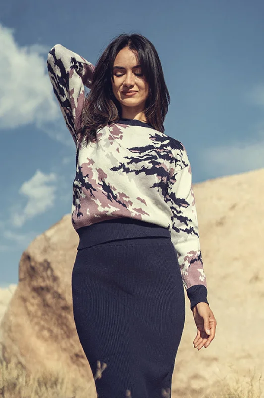 Profile Abstract Graphic Sweater Seamless Knitted Crochet