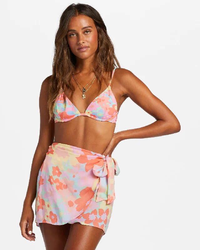 Under Wraps Mini Wrap Skirt - Peach Pie velvet skirt luxurious
