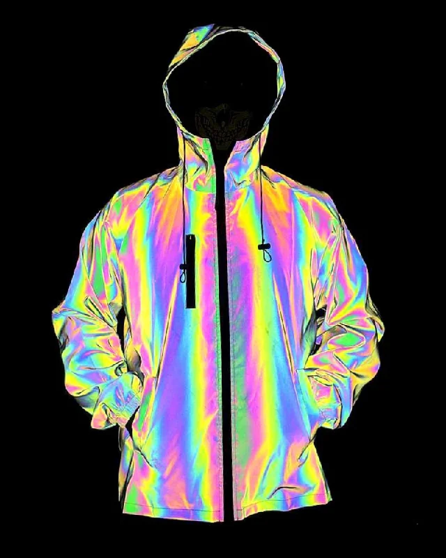 Techwear Colorful Laser Reflective Jacket Tailored Jacket Straight Jacket A-Line Jacket Techwear Colorful Laser Reflective Jacket Tailored Jacket Straight Jacket A-Line Jacket
