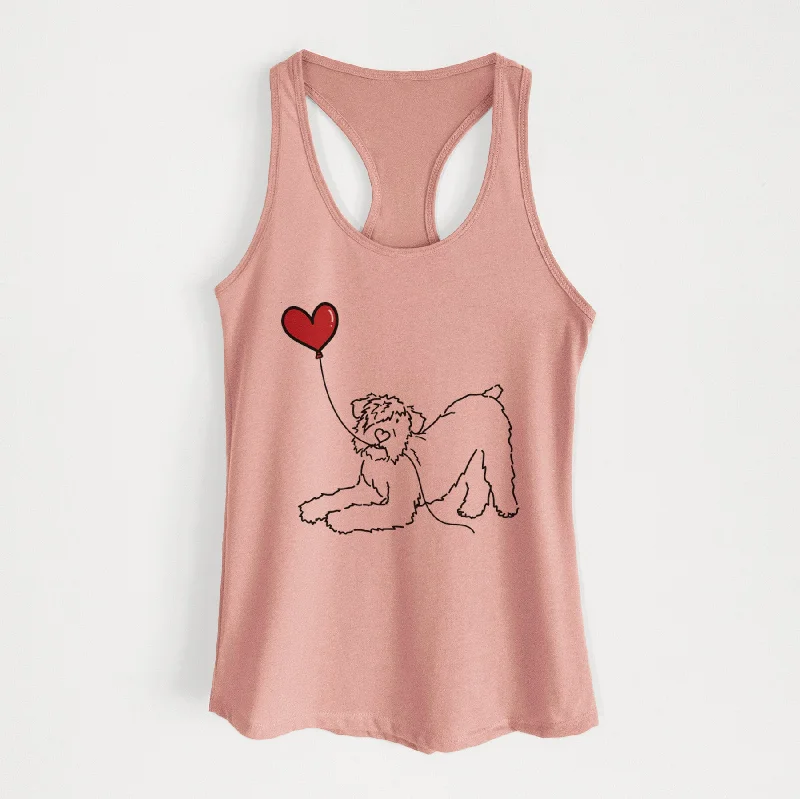 Bouvier des Flandres Heart String - Women's Racerback Tanktop tie dye tank