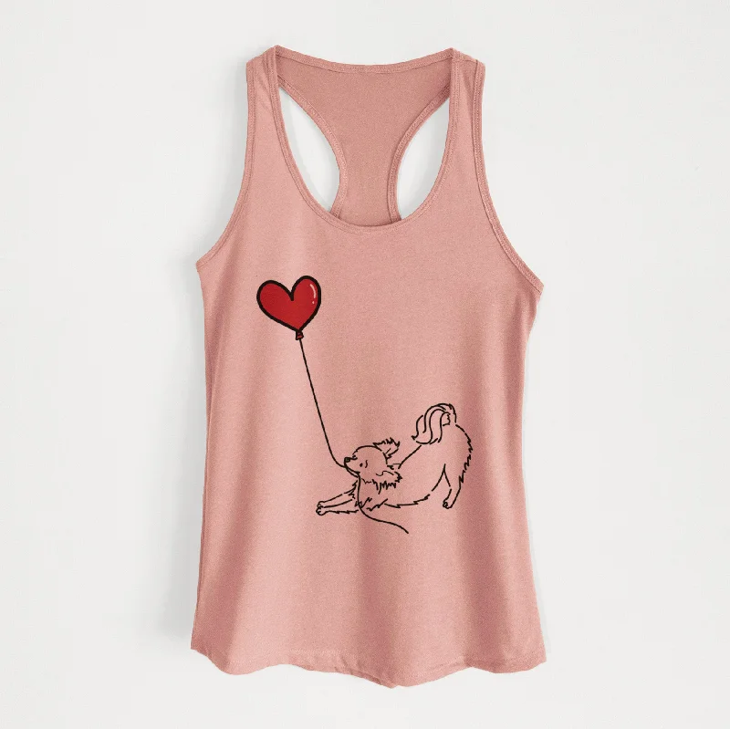Long Haired Chihuahua Heart String - Women's Racerback Tanktop halter tank top