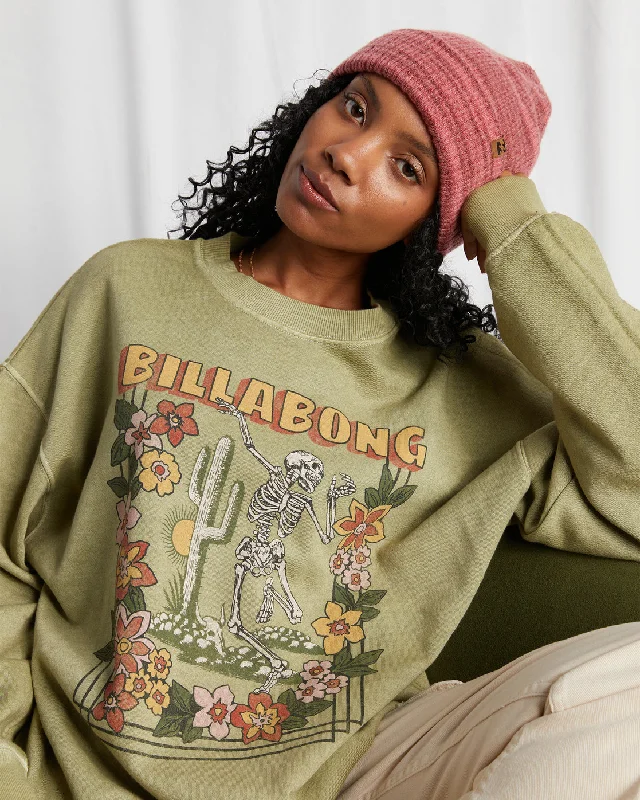 Ride In Oversized Crewneck Sweatshirt - Avocado Hoodie Crop Top Short Trendy