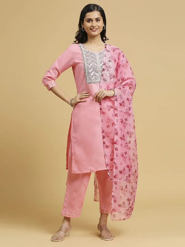 Baby Pink Trendy Designer Readymade Cotton Pant Suit With Floral Printed Work Formal Slim Pants Baby Pink Trendy Designer Readymade Cotton Pant Suit With Floral Printed Work Formal Slim Pants