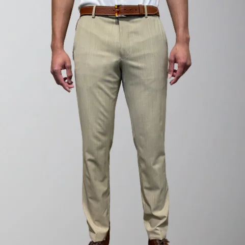 Meyer Bonn Travel Twill Pant- Tan Chic Slim Fit Pants
