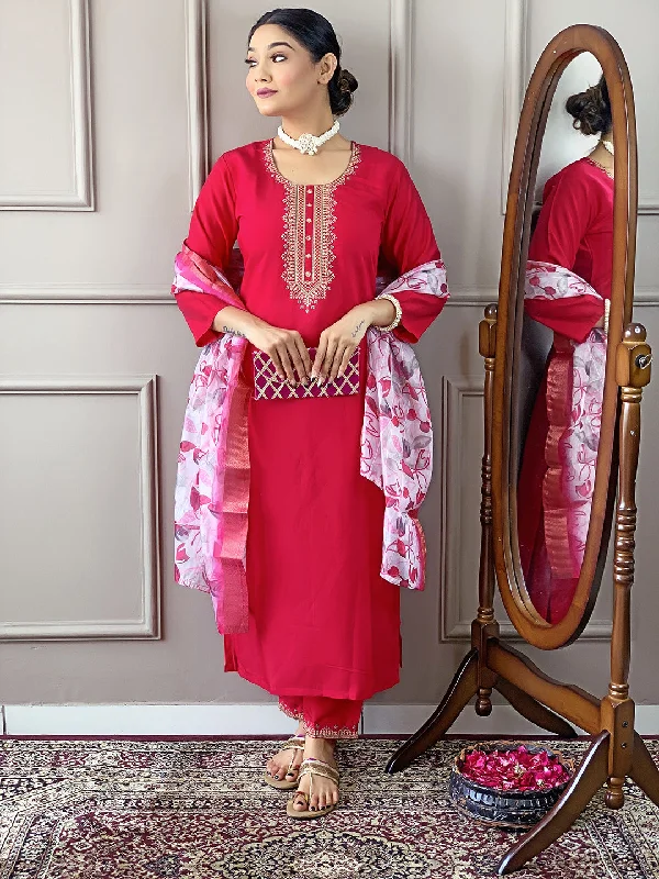 Gajri Attractive Looking Redaymade Pant Suit With Designer Embroidery Work Casual Track Pants
