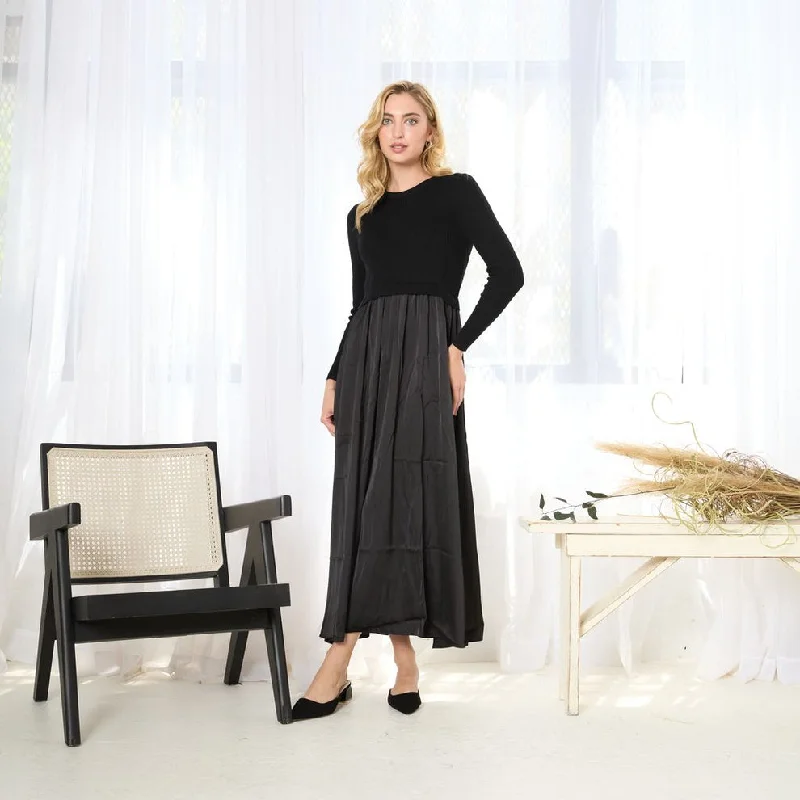 Japparel Sophia Sweater/Satin Cosmo Dress Machine Wash Dry Clean Hand Wash