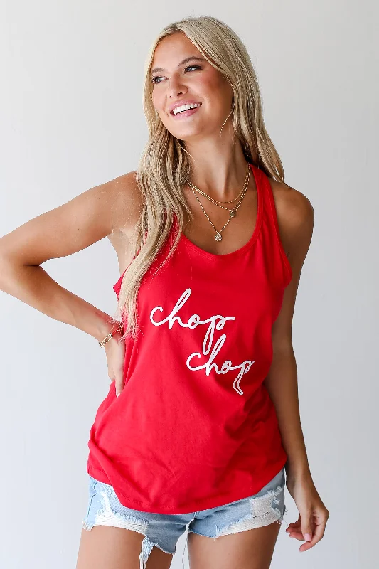 Red Chop Chop Tank white tank top