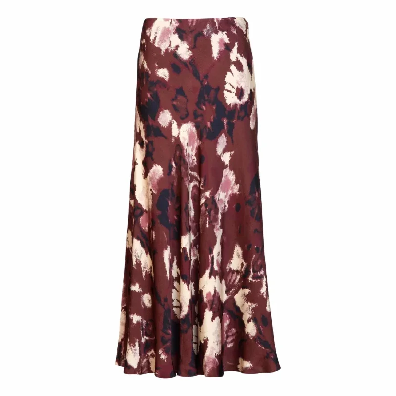 Beth Skirt In Burgundy/peony maxi skirt elegant