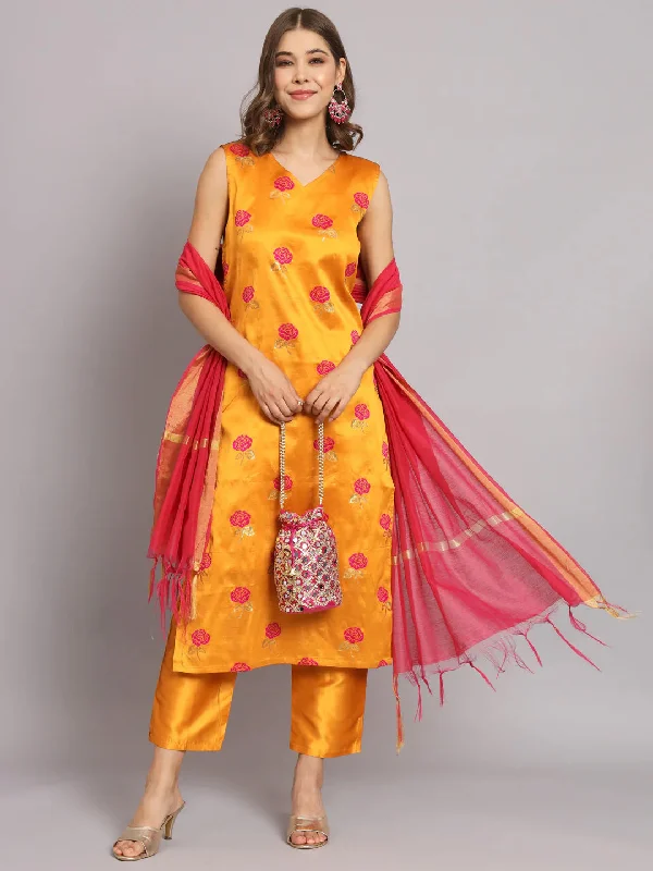 Mustard Trendy Designer Readymade Pant Suit With Embroidery Work Cozy Jogger Leggings Mustard Trendy Designer Readymade Pant Suit With Embroidery Work Cozy Jogger Leggings