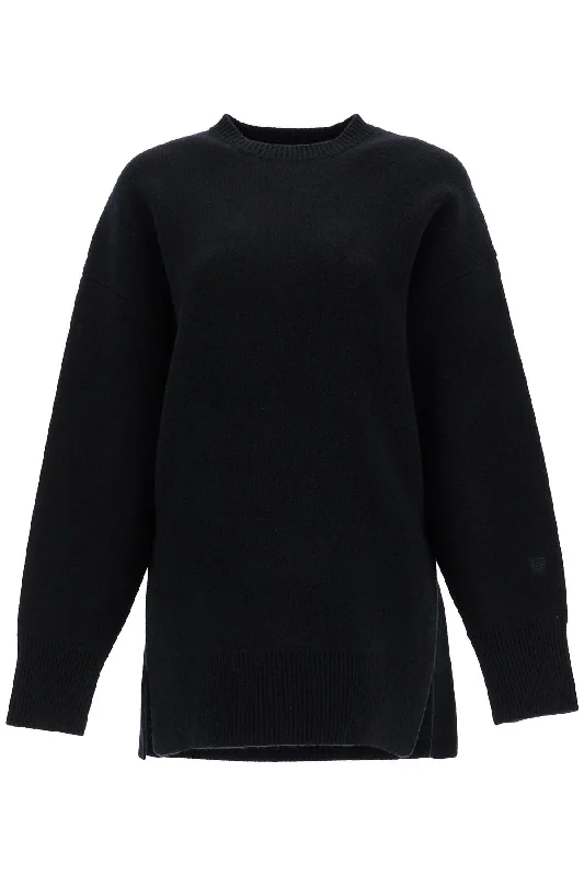 Oversized Black Wool And Cashmere Sweater - Black Zippered Front Buttoned Front Snap Front Oversized Black Wool And Cashmere Sweater - Black Zippered Front Buttoned Front Snap Front