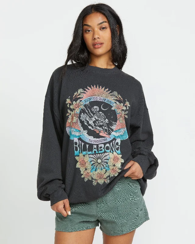 Ride In Crew Sweatshirt  - Black Sands Hoodie with Earth Tones Natural Calm