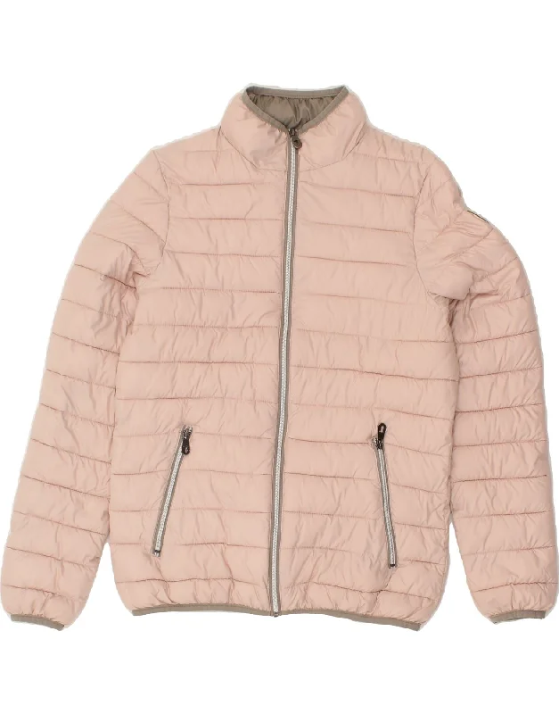 TRUSSARDI Womens Padded Jacket UK 18 XL Pink Zippered Jacket Buttoned Jacket Snapped Jacket TRUSSARDI Womens Padded Jacket UK 18 XL Pink Zippered Jacket Buttoned Jacket Snapped Jacket