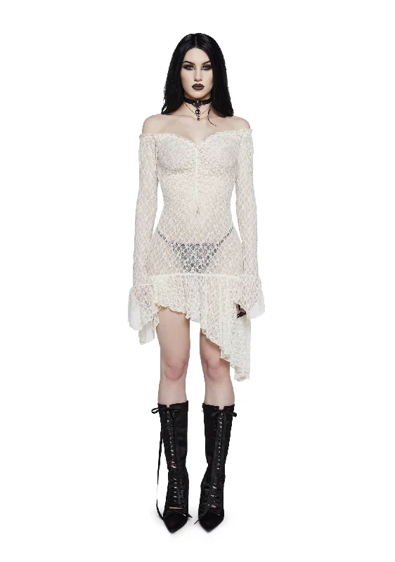 Misty Days Lace Dress - Ivory Tunics Sophisticated sleek