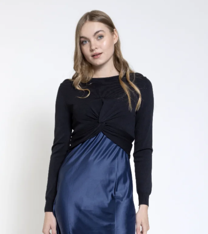 Zoey + Oliver Knot Sweater Elasticated Padded Insulated