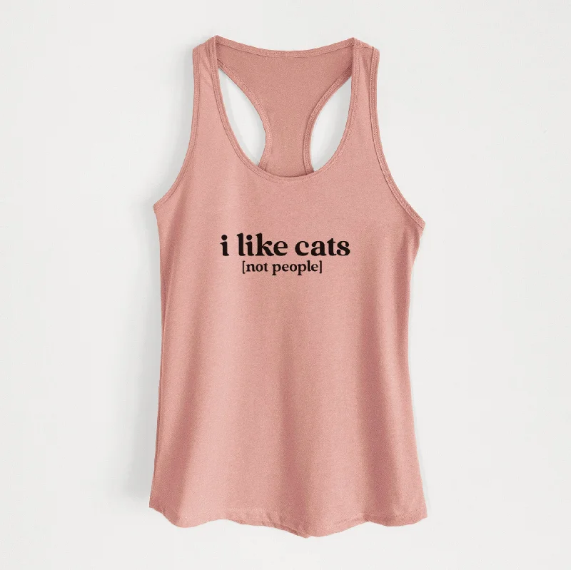 I like cats - not people - Women's Racerback Tanktop peekaboo tank top