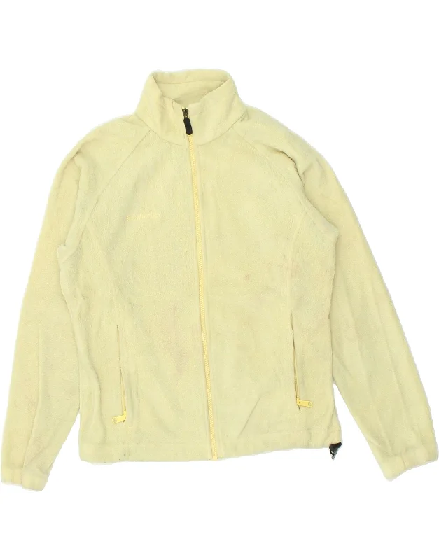 COLUMBIA Womens Fleece Jacket UK 14 Medium Yellow Polyester Herringbone Jacket Checkered Jacket Solid Jacket COLUMBIA Womens Fleece Jacket UK 14 Medium Yellow Polyester Herringbone Jacket Checkered Jacket Solid Jacket