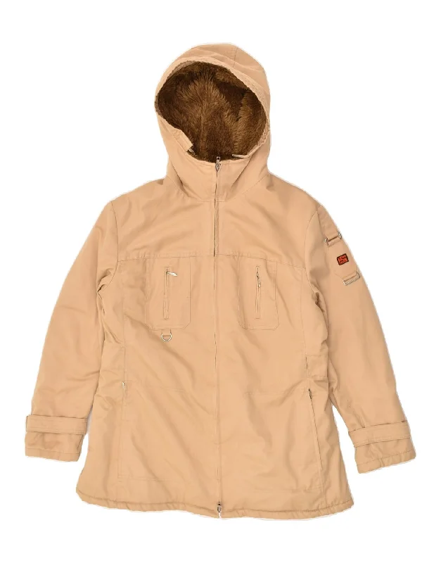 VINTAGE Womens Hooded Sherpa Jacket UK 10 Small Brown Fleece Jacket Down Jacket Feather Jacket VINTAGE Womens Hooded Sherpa Jacket UK 10 Small Brown Fleece Jacket Down Jacket Feather Jacket