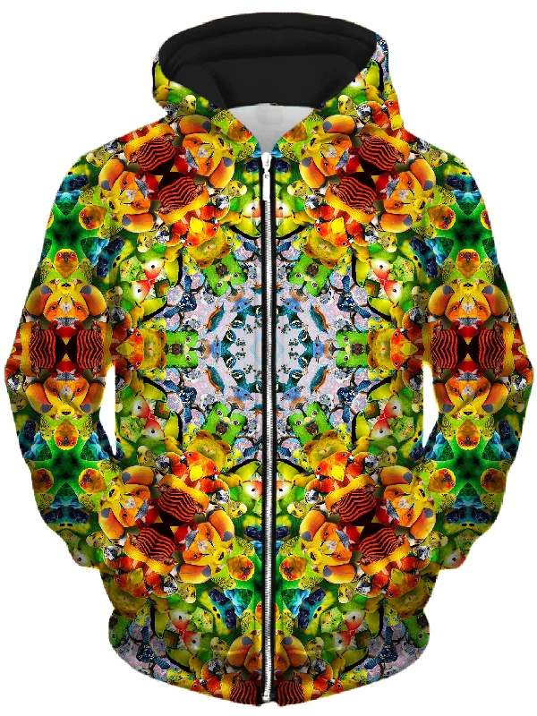 Bird Kalied Unisex Zip-Up Hoodie Hoodie with Back Slit Movement Comfort