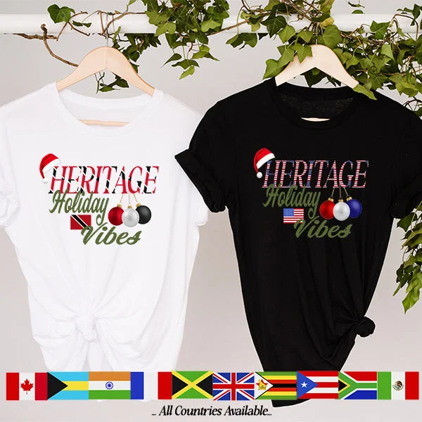 BluChi Heritage Holiday Vibes Shirts - Any Country - Available in S-6XL - Christmas Sweatshirts & Hoodies Hoodie with Drawcord Adjustable Secure