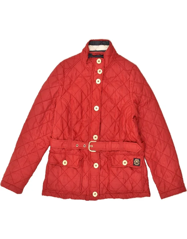TOM JOULE Womens Quilted Jacket UK 14 Medium Red Polyester Corduroy Jacket Velvet Jacket Brocade Jacket TOM JOULE Womens Quilted Jacket UK 14 Medium Red Polyester Corduroy Jacket Velvet Jacket Brocade Jacket
