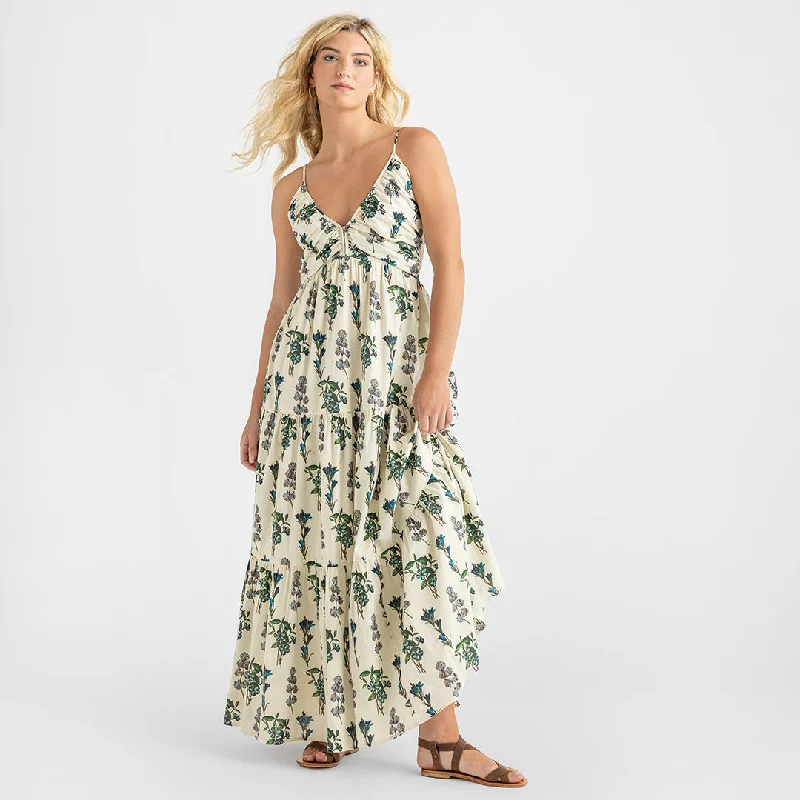 Womens Hope Dress - Blue Botanical Tunics Silk luxurious