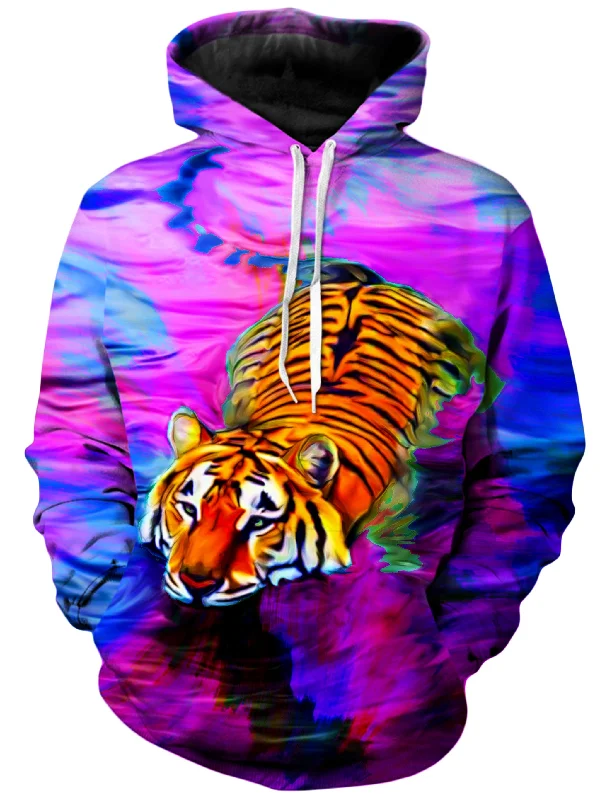 Water Tiger Unisex Hoodie Hoodie with Elastic Waist Stretchable Comfortable