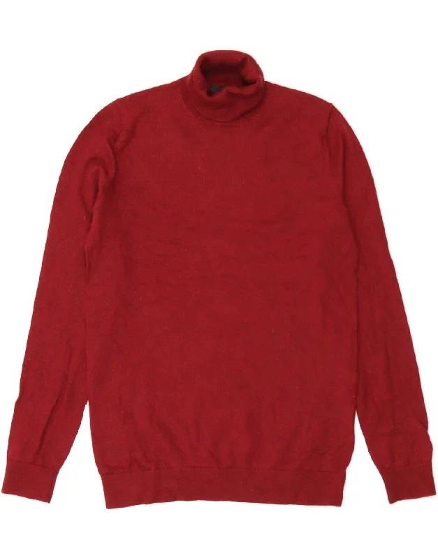 JULES Womens Roll Neck Jumper Sweater UK 10 Small Red Wool Knit Fabric Woven Fabric Fleece Fabric JULES Womens Roll Neck Jumper Sweater UK 10 Small Red Wool Knit Fabric Woven Fabric Fleece Fabric