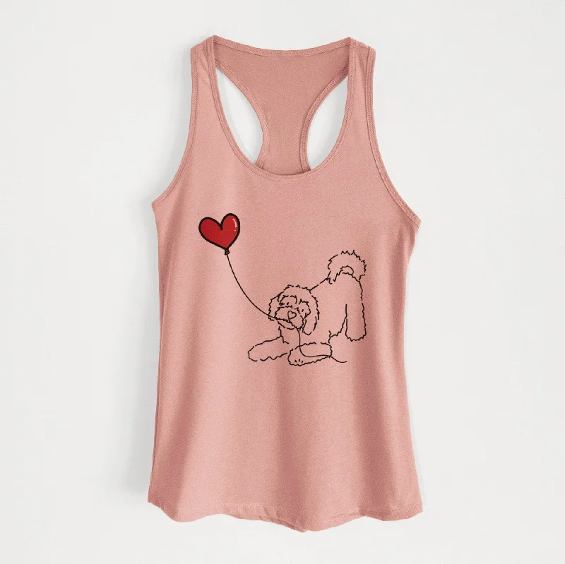 Cavachon Heart String - Women's Racerback Tanktop low neck tank
