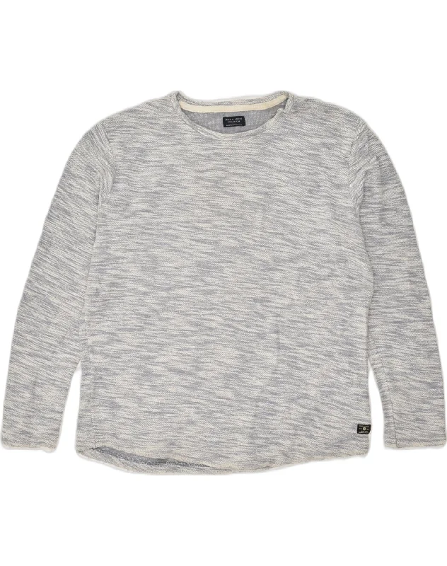 JACK & JONES Womens Crew Neck Jumper Sweater UK 18 XL Grey Cotton Fitted Slim Tailored JACK & JONES Womens Crew Neck Jumper Sweater UK 18 XL Grey Cotton Fitted Slim Tailored