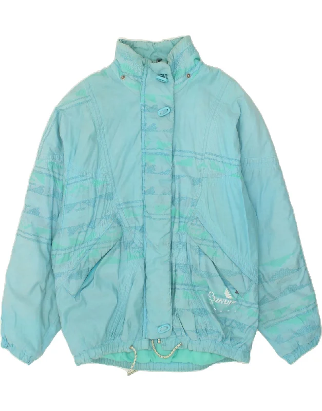 VINTAGE Womens Windbreaker Jacket UK 12 Medium Blue Striped Cotton Herringbone Jacket Checkered Jacket Solid Jacket VINTAGE Womens Windbreaker Jacket UK 12 Medium Blue Striped Cotton Herringbone Jacket Checkered Jacket Solid Jacket