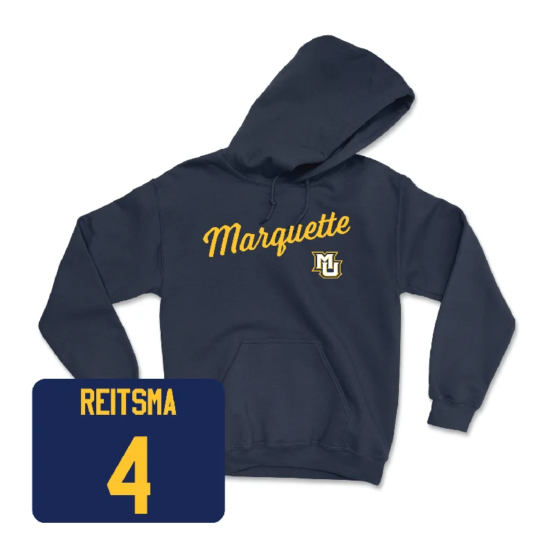 Navy Women's Volleyball Script Hoodie - Carsen Murray Hoodie with Elastic Cuffs Stretchable Comfortable Navy Women's Volleyball Script Hoodie - Carsen Murray Hoodie with Elastic Cuffs Stretchable Comfortable