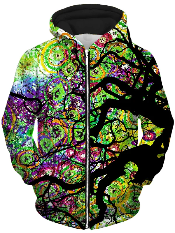 Radial Roots Unisex Zip-Up Hoodie Hoodie with Print Artistic Unique