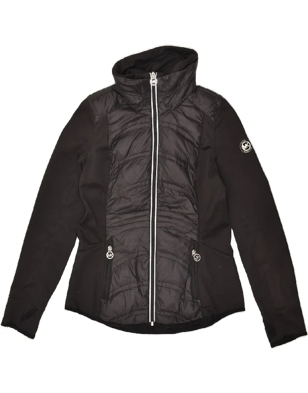 MICHAEL KORS Womens Padded Jacket UK 10 Small Black Nylon Fitted Jacket Loose Jacket Oversized Jacket MICHAEL KORS Womens Padded Jacket UK 10 Small Black Nylon Fitted Jacket Loose Jacket Oversized Jacket