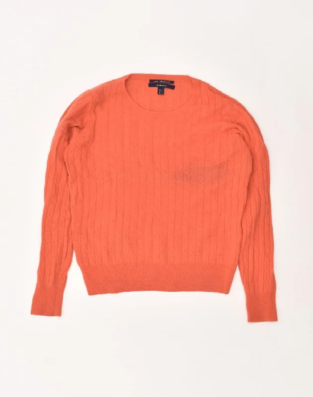 GANT Womens Crew Neck Jumper Sweater UK 14 Large Orange Wool Mesh Sweater Canvas Denim GANT Womens Crew Neck Jumper Sweater UK 14 Large Orange Wool Mesh Sweater Canvas Denim
